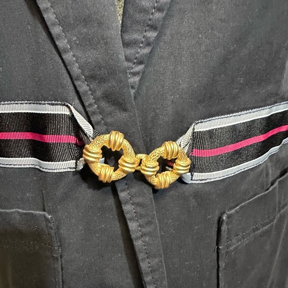 Antropología,Elevenses Black Blazer with Notched Lapels and Decorative Belt - Picture 3 of 9